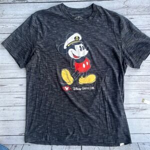 Disney Cruise Line Captain Mickey Mouse Unisex Graphic T-Shirt Gray XL Nautical